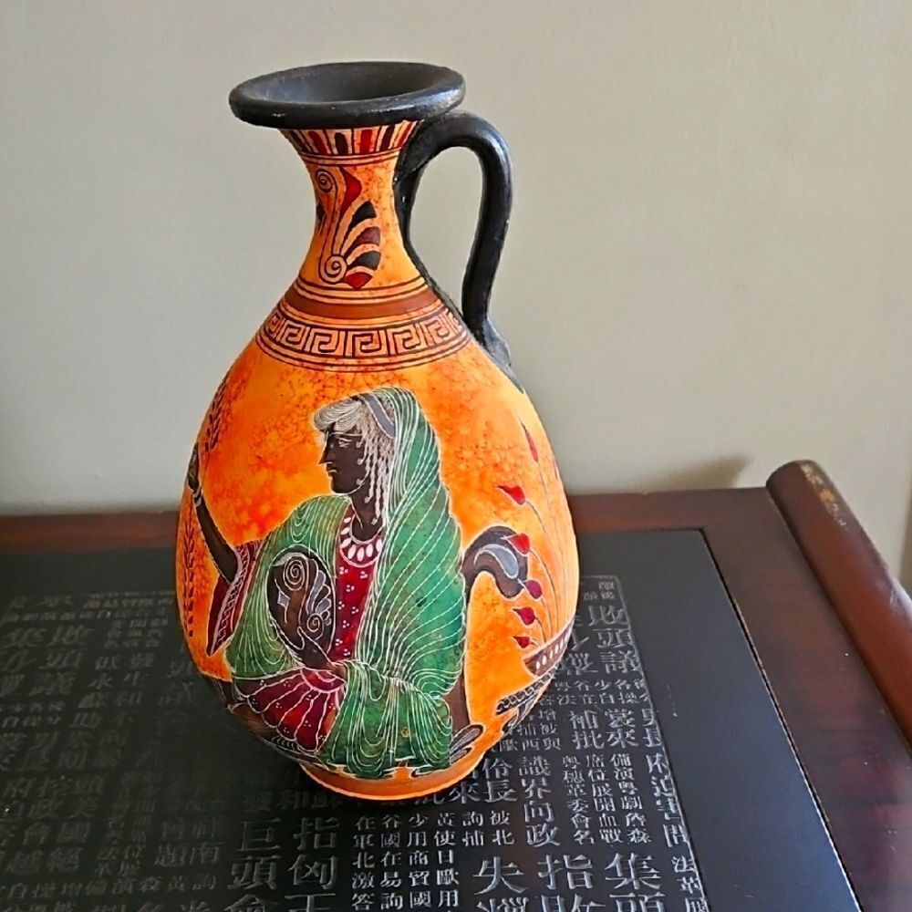 Vintage Handcrafted Greek Ceramic Jug